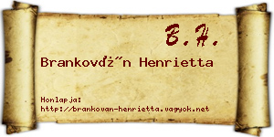 Brankován Henrietta névjegykártya